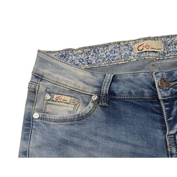 Fairy flowerJeans, BOHO, jewels, lace cream roses, rose gold gems, 28 X 33 c-6 - Picture 5 of 16